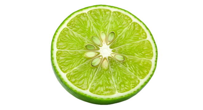 Full Lime Slice Seeds Green Citrus Fruit Refreshment Source Cocktail Garnish Element Nutrition Ingredient Transparent Backdrop