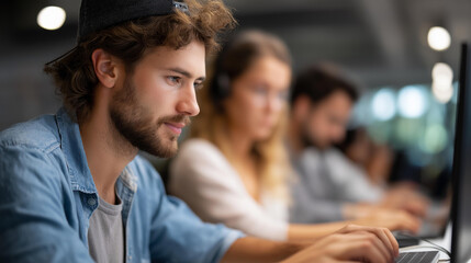 Coders collaborating on app testing in a cutting-edge office, tech innovation in team workflows, coding culture in modern environments, software solutions in application testing, t