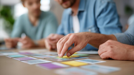 Web design team using card sorting for UX, tech innovation in user experience, coding culture in design collaboration, software solutions in wireframing, UI tech , World Coding Day