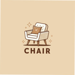 Abstract furniture logo design concept. Symbol and icon of chairs, sofa, tables, and home furnishings	
