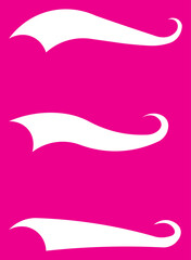 Swoosh and swash tails line and flat collection. Swooshes text tail for baseball design.. Sport logo typography elements. Vector illustration.