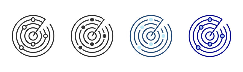 Radar Icon Set. Designed In Multi Style