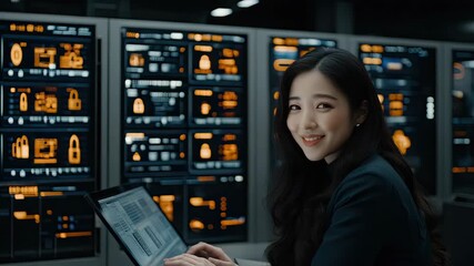 A skilled professional engages with complex cybersecurity tools, analyzing vital information in a high-tech environment