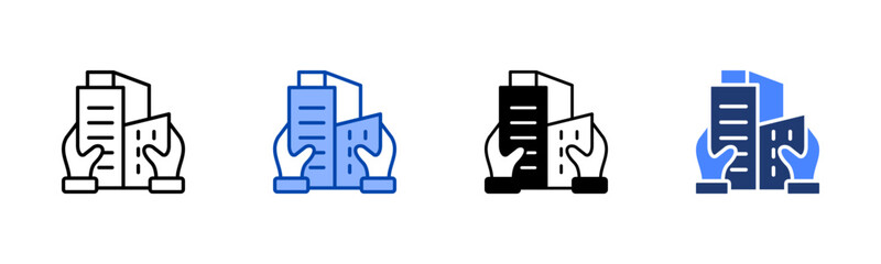 Property icon set multiple style collection