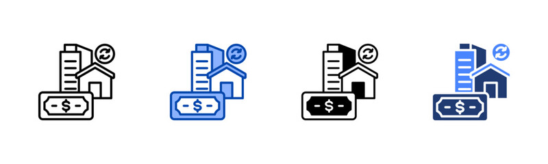 Roi icon set multiple style collection