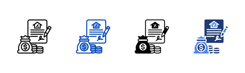 Loan icon set multiple style collection