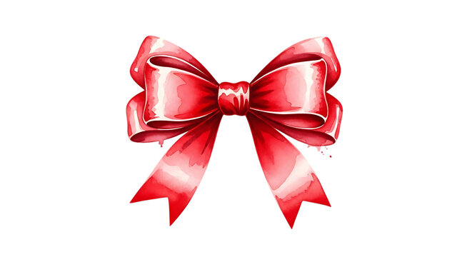 red bow isolated on white