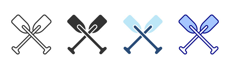 Paddle Icon Set. Designed In Multi Style