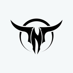 Stylized Bull Skull Logo with Letter N in Negative Space.