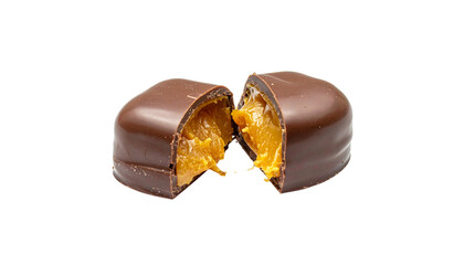 Chocolate truffles on a white background