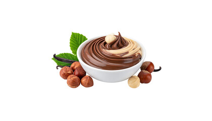 Chocolate truffles on a white background