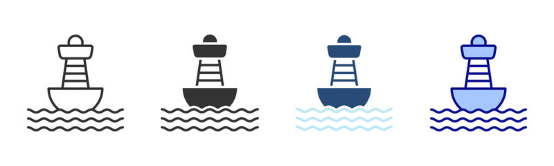 Buoy Icon Set. Designed In Multi Style