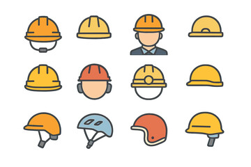 Helmet Set Illustrations Grid