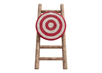 Target Board on Ladder Showcasing Success