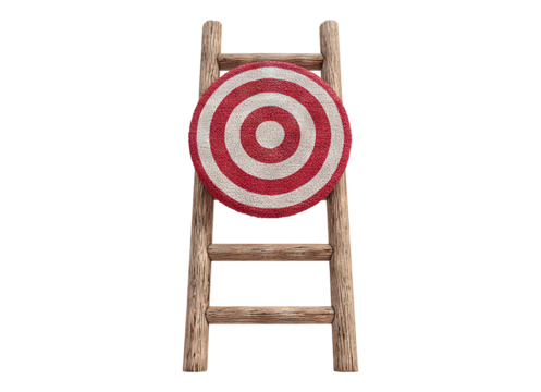 Target Board on Ladder Showcasing Success