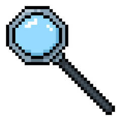 Vector Pixel Art Icon - Magnifier Glass