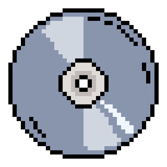 Vector Pixel Art Icon Compact Disk