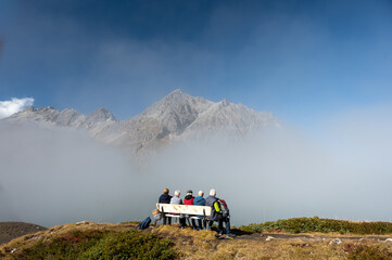 Fototapeta premium Vorarlberg, Brandertal, Lünersee, Leben im Alter