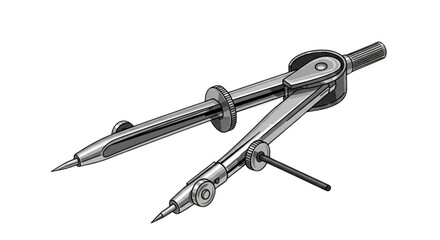 Professional Precision Spring Divider Compass with Pencil Holder & Adjustment Wheel - Stainless Steel Geometry Drafting Tool for Technical Drawing, Architecture, Engineering, Woodworking & Art Project