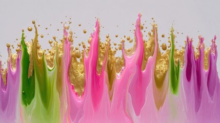 Abstract digital art piece that appears to be made up of multiple splashes of different colors.