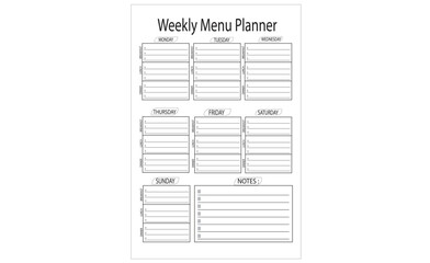 weekly meal planner template for book