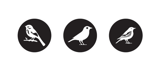 Minimalist Bird Icon Bundle, Black Bird Icon, Flying Bird Silhouette Icons, vector illustration EPS 10.