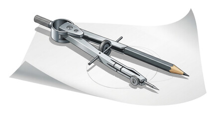 Professional Precision Spring Divider Compass with Pencil Holder & Adjustment Wheel - Stainless Steel Geometry Drafting Tool for Technical Drawing, Architecture, Engineering, Woodworking & Art Project