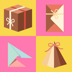 set illustration vector graphic of handicrafts made from paper