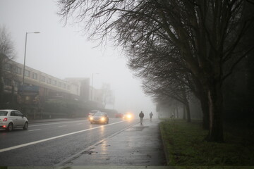 foggy morning in the city