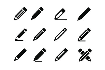 Fototapeta premium pencil icons set in minimalistic style