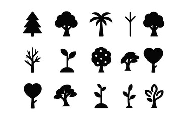 Tree and Plant Icon Set