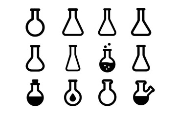 Laboratory Glassware Icon Set