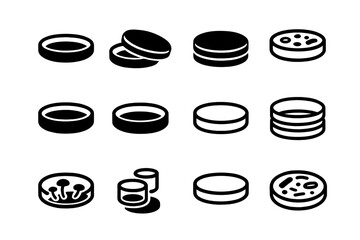 Set of Abstract Circular Icons in Minimalist Style