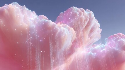 Abstract digital art piece that appears to be a close-up of a pink and blue sky.