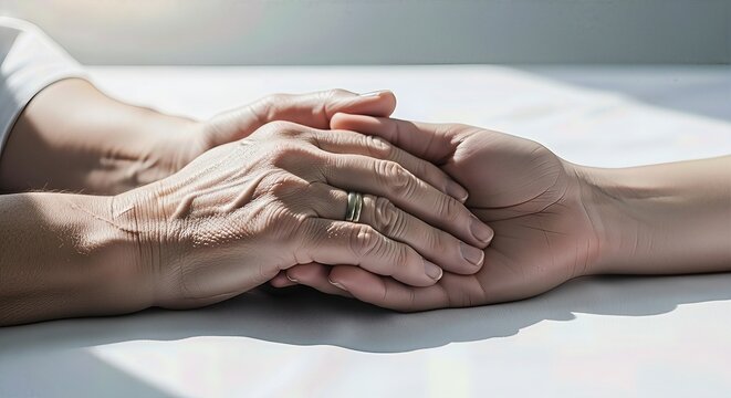Compassionate human hands, gently clasped, portraying the selfless act of an organ donor, offering profound vital hope and a precious future for another individual.