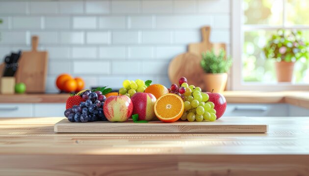 Fruit Arrangement on Kitchen Countertop