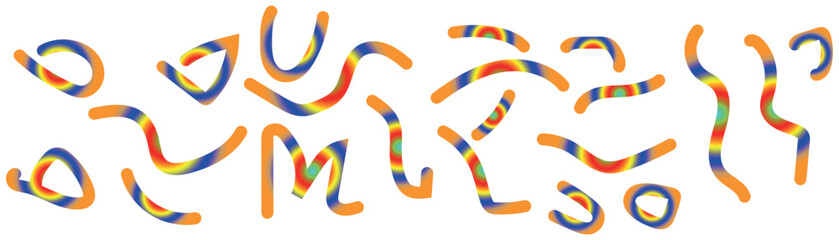 Abstract colorful wavy lines and shapes