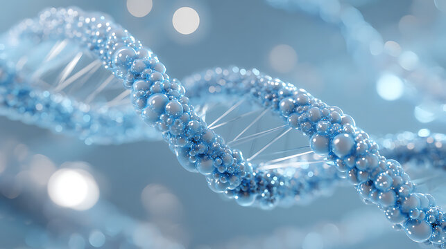 Stunning 3D helix structure representing scientific innovation and genetic research, perfect for healthcare and biotechnology themes