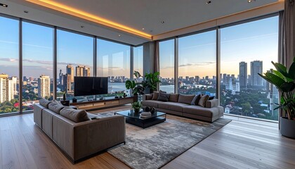 裕福な家のリビングルーム