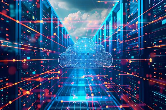 Data center cloud computing digital transformation and network infrastructure concept design