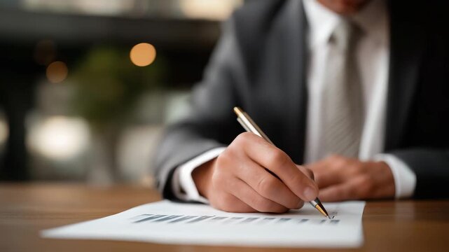 Senior auditor stamping approval on finalized financial report, face calm yet satisfied, symbolizing accuracy, fiscal accountability, audit transparency, and emotional relief in high-stakes