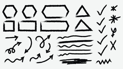 Cartoon speed lines and explosion effect set. Comic boom burst, smoke motion, and action doodle elements. Hand drawn sketch vector icons.