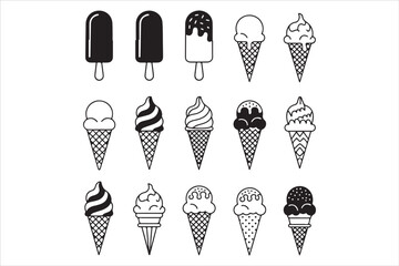 Ice Cream Dreams  Sweet Silhouette Vector Design Bundle