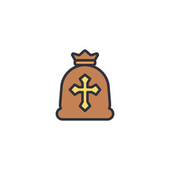 Knight shield icon with heraldic cross symbol, representing medieval defense, royal protection, warrior armor equipment, military guard item from ancient kingdom, perfect for fantasy RPG.