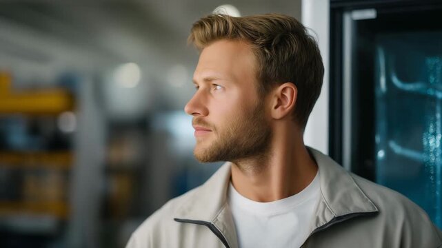 Technician testing refrigerator cooling systems in a production facility, emotion of professional focus visible, representing quality assurance in industrial manufacturing, smart appliance