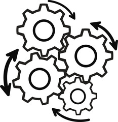 Mechanical gear diagram vector design