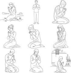 Silhouetted doctors and medical professionals in various healthcare settings showcasing diverse medical activities and patient care scenarios