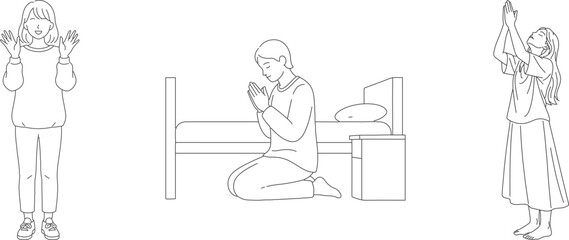 Black and white silhouette illustrations of doctors nurses and medical professionals in various healthcare settings and medical activities