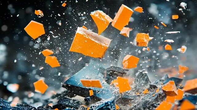 Shattered Reality: Slow Motion Capture of Fractured Cubes in Dynamic Motion