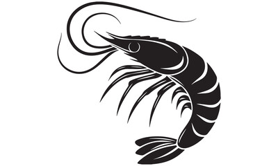 Shrimp Vector Silhouettes – Prawn Clipart, Seafood Design Icons .